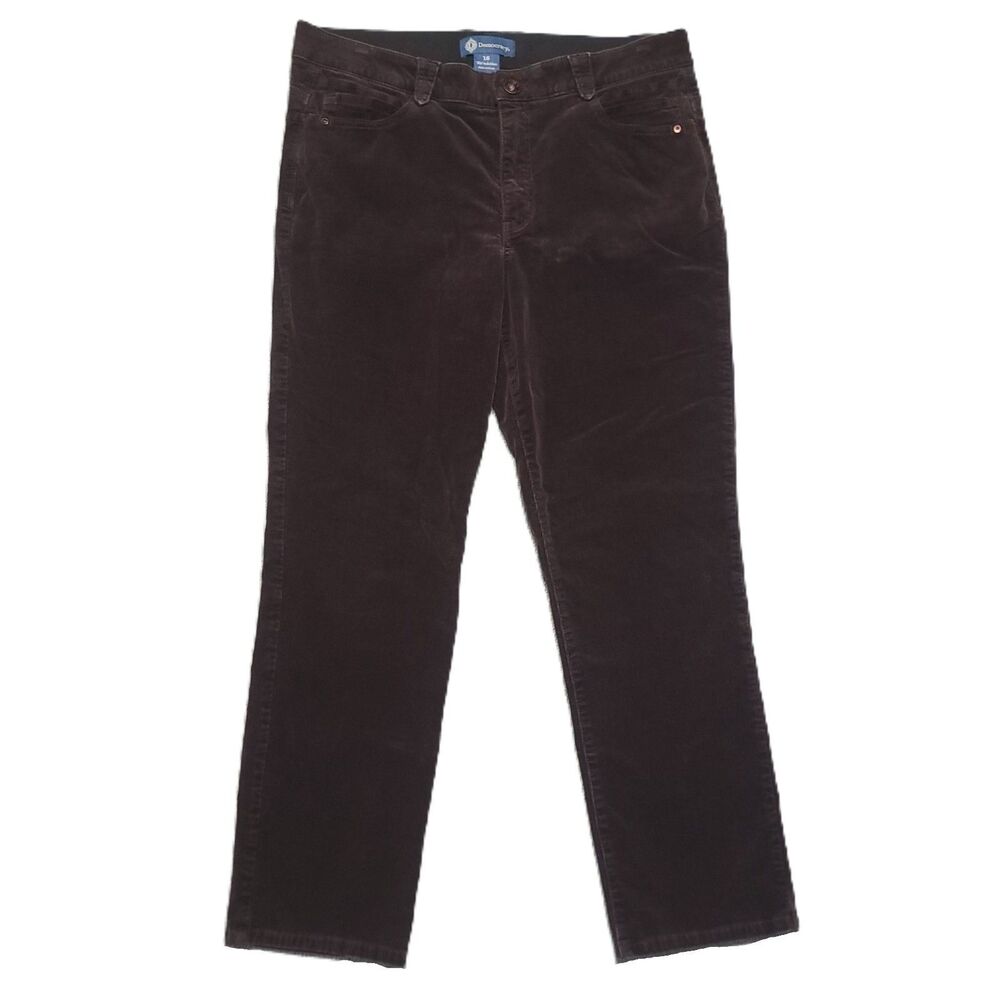 Democracy Ab Solution Corduroy Pants Womens Size 16 Stretch Dark Brown